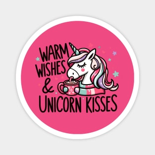 Warm Wishes & Unicorn Kisses - A Unicorn's Holiday Delight! Magnet